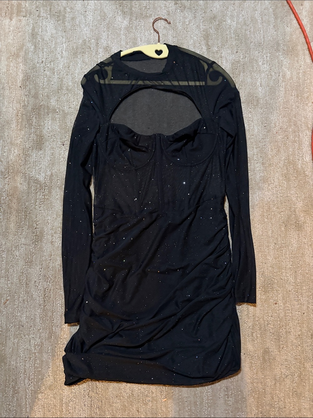 Black Long-Sleeve Mini Dress